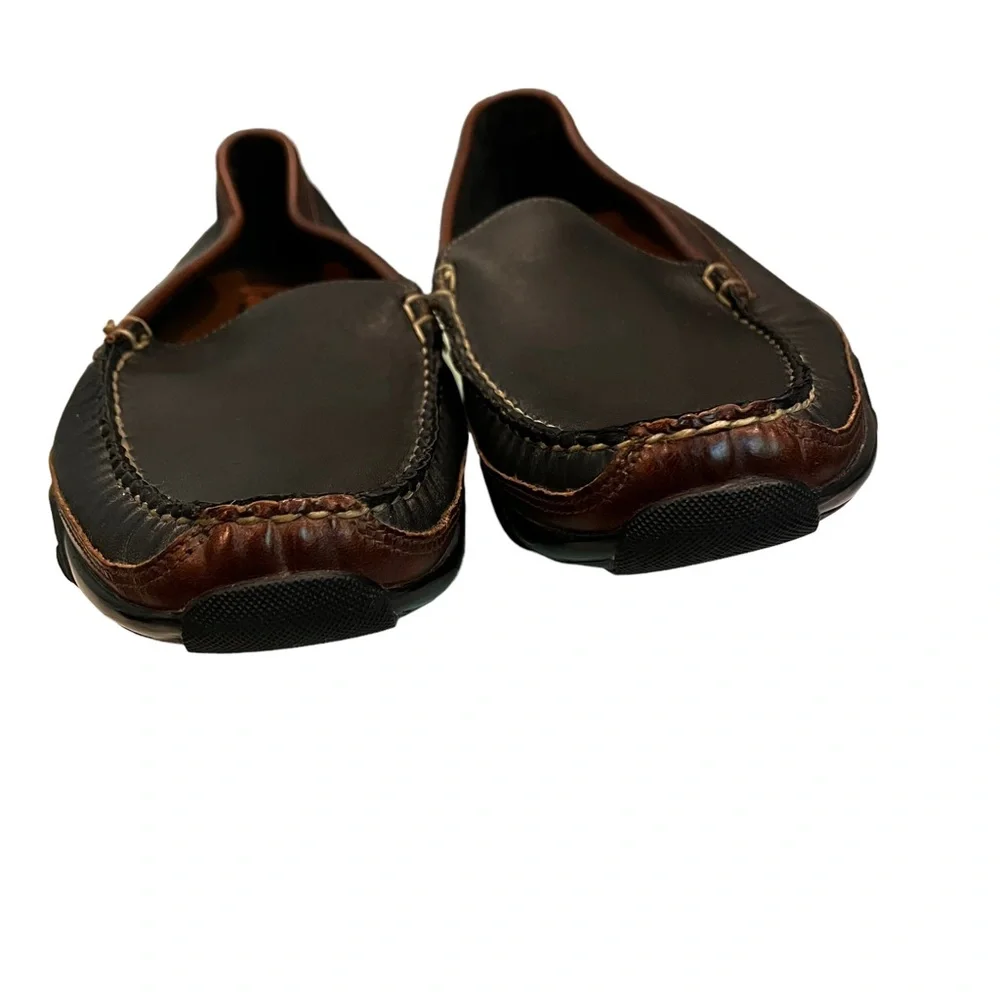 Allen Edmonds Two-Tone Black and Brown Leather Slip-On Loafer